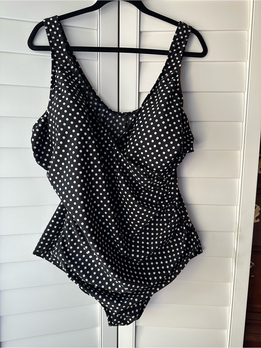Miraclesuit Black and White Polka Dot One-Piece Swimsuit